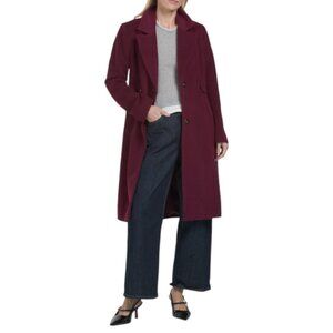 COLE HAAN Amethyst Wool Blend Single Breasted Coat